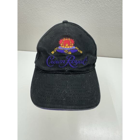 Unbranded Crown Royal Baseball Hat Black Crown Royal Embroidered Logo Adjustable - Picture 1 of 9